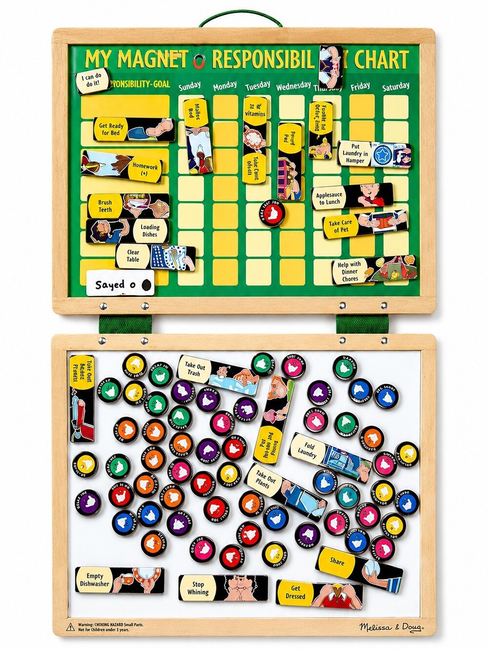 Melissa & Doug My Magnetic Responsibility Chart Wooden Chore & Reward Board Comp